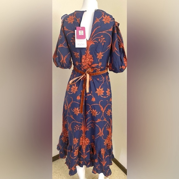 NWT Beyond by Vera Floral Blue gorgeous ruffle midi dress.
100% cotton. - Picture 6 of 10